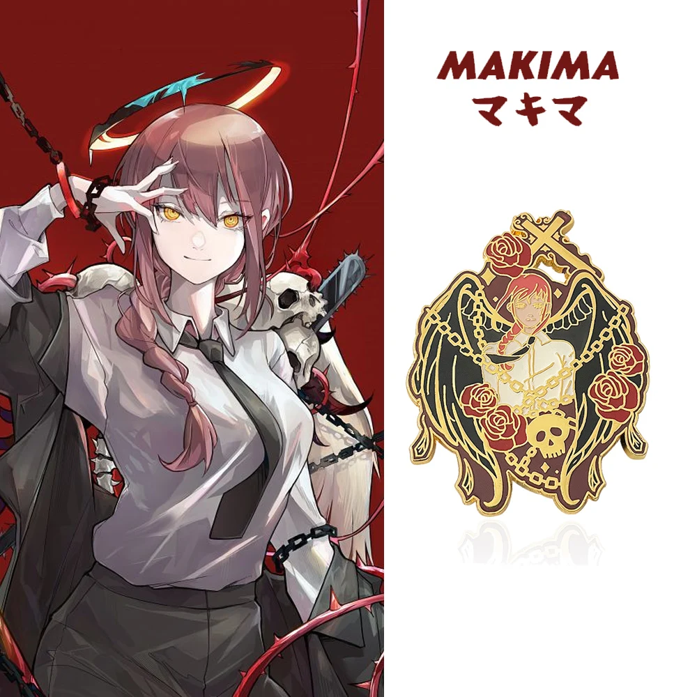 

Chainsaw Man Anime Makima Hard Enamel Pin Cute Cartoon Devil Hunter Girl Metal Fans Badge Brooch Jewelry Gift