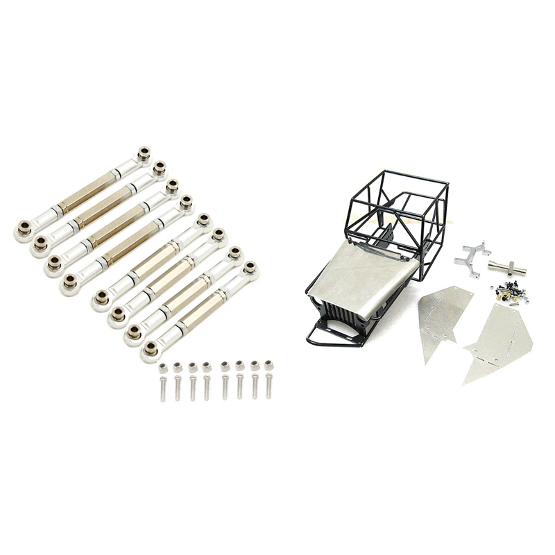 

Full Tube Frame Metal Chassis Metal Body Roll Cage, Black With Metal Pull Rod Tie Rod,Silver