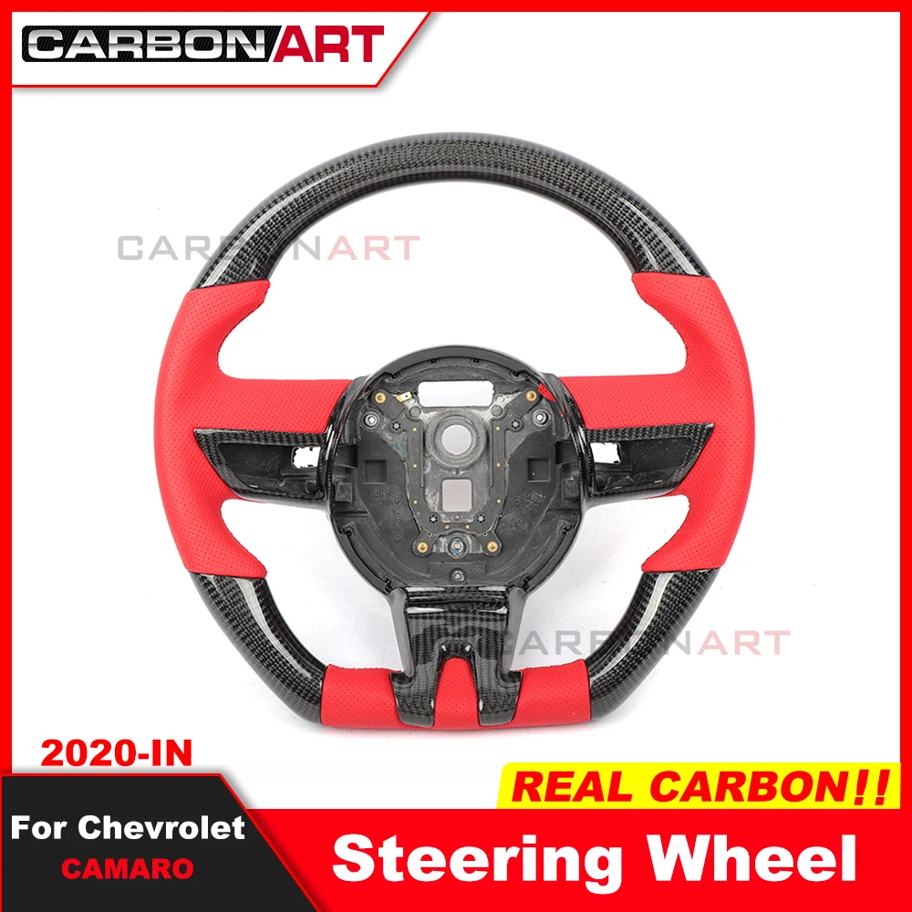 

2020+ Custom Carbon Fiber Steering Wheel For chevrolet camaro 2020+ racing style carbon fiber steering wheel