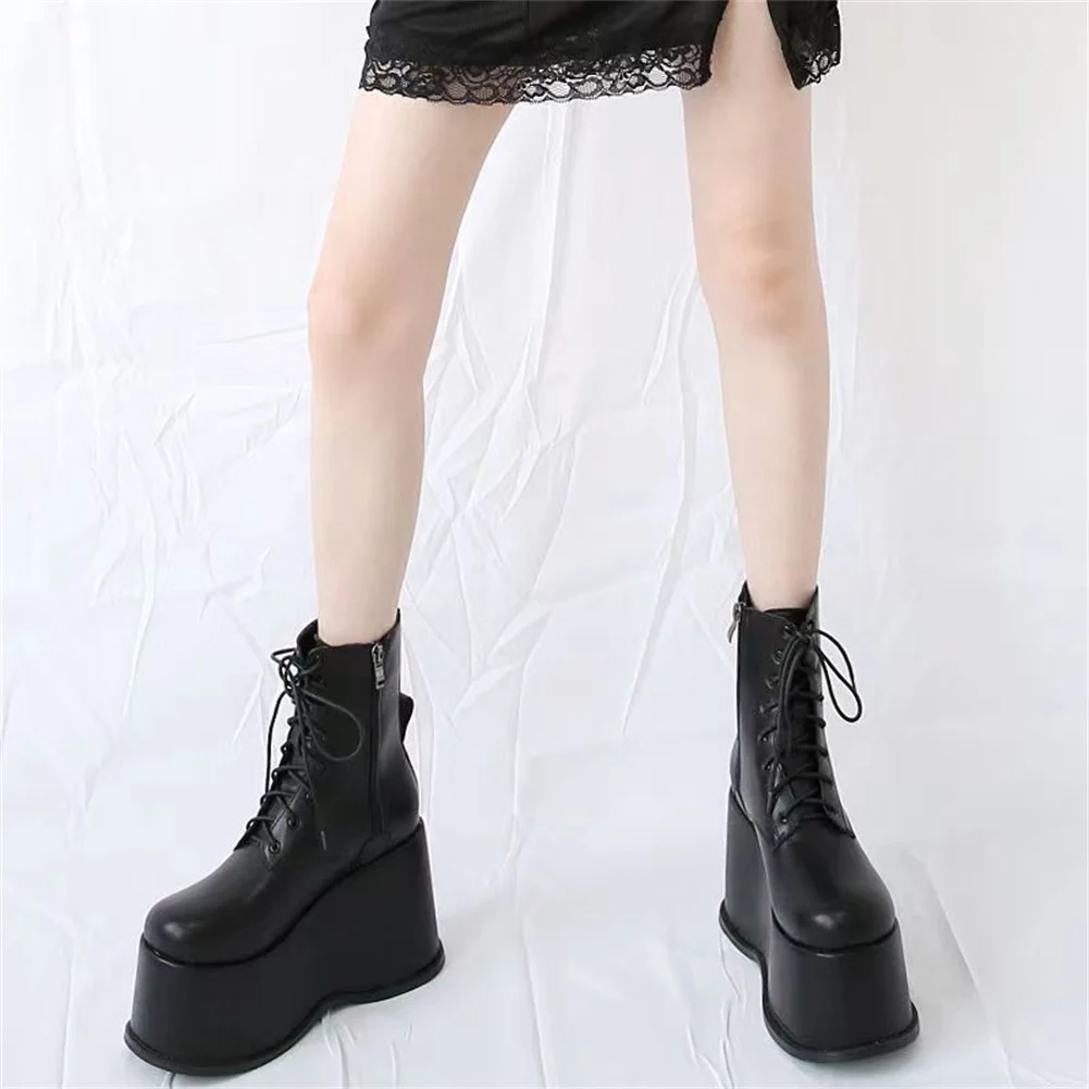 Big Size 35-43 Luxury Brand New Ladies Platform Boots Fashion Goth Wedges High Heels women's Boots 2022 Party Street Shoes Woman