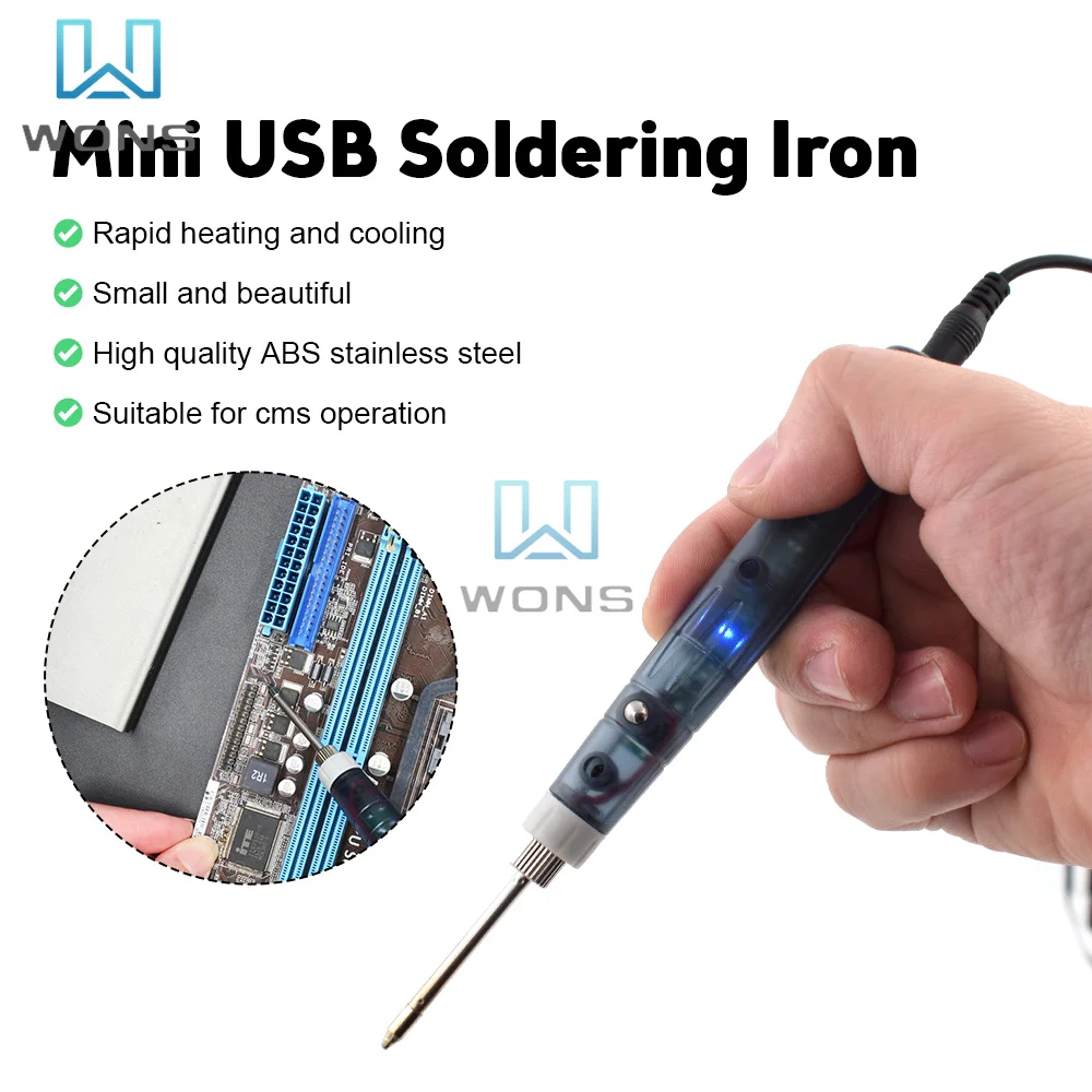 

5V 8W USB Soldering Iron Mini Portable Professional Pen Soldering Iron Station Tip Indicator Powered Kit Tools with Fast Heating