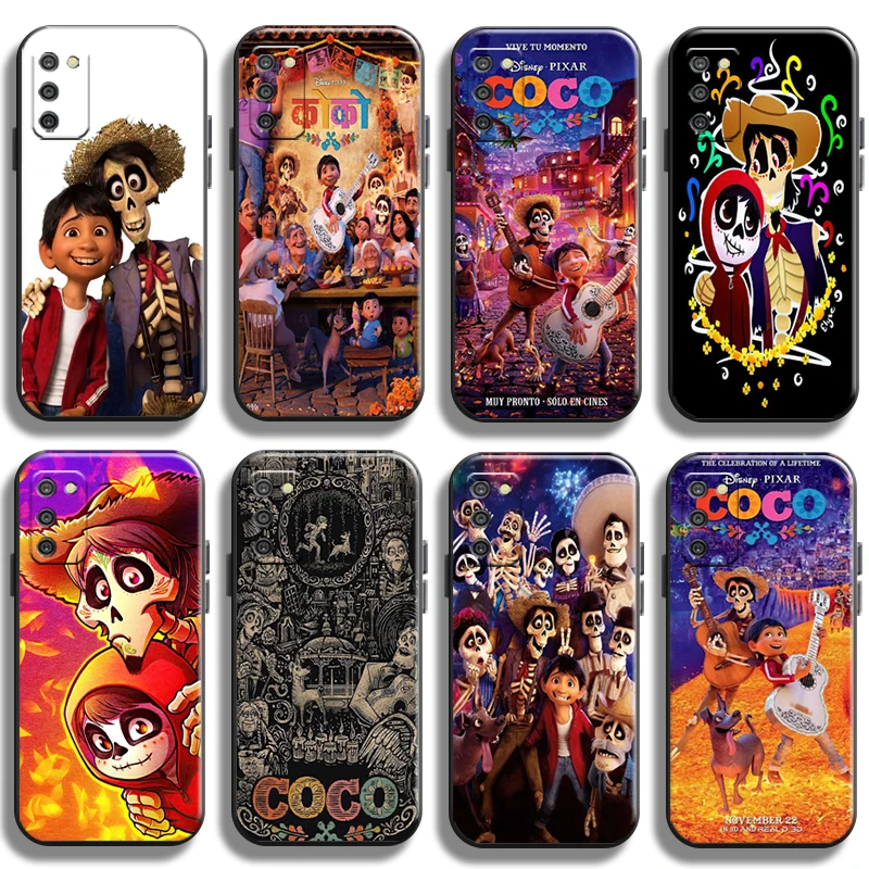 

Disney Coco Miguel Riveras For Samsung Galaxy A03 A03S Phone Case Liquid Silicon TPU Cover Shockproof Funda Soft Carcasa