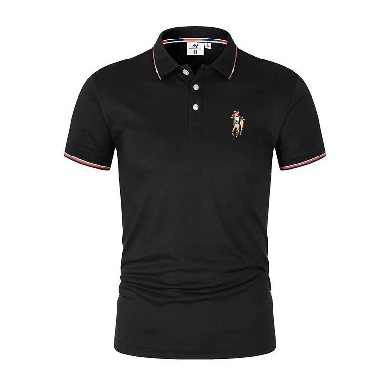 2023 New Embroidered Men's Polo Shirt Top Men's Casual Business Polo Neck Short Sleeve T-shirt Summer Golf Apparel