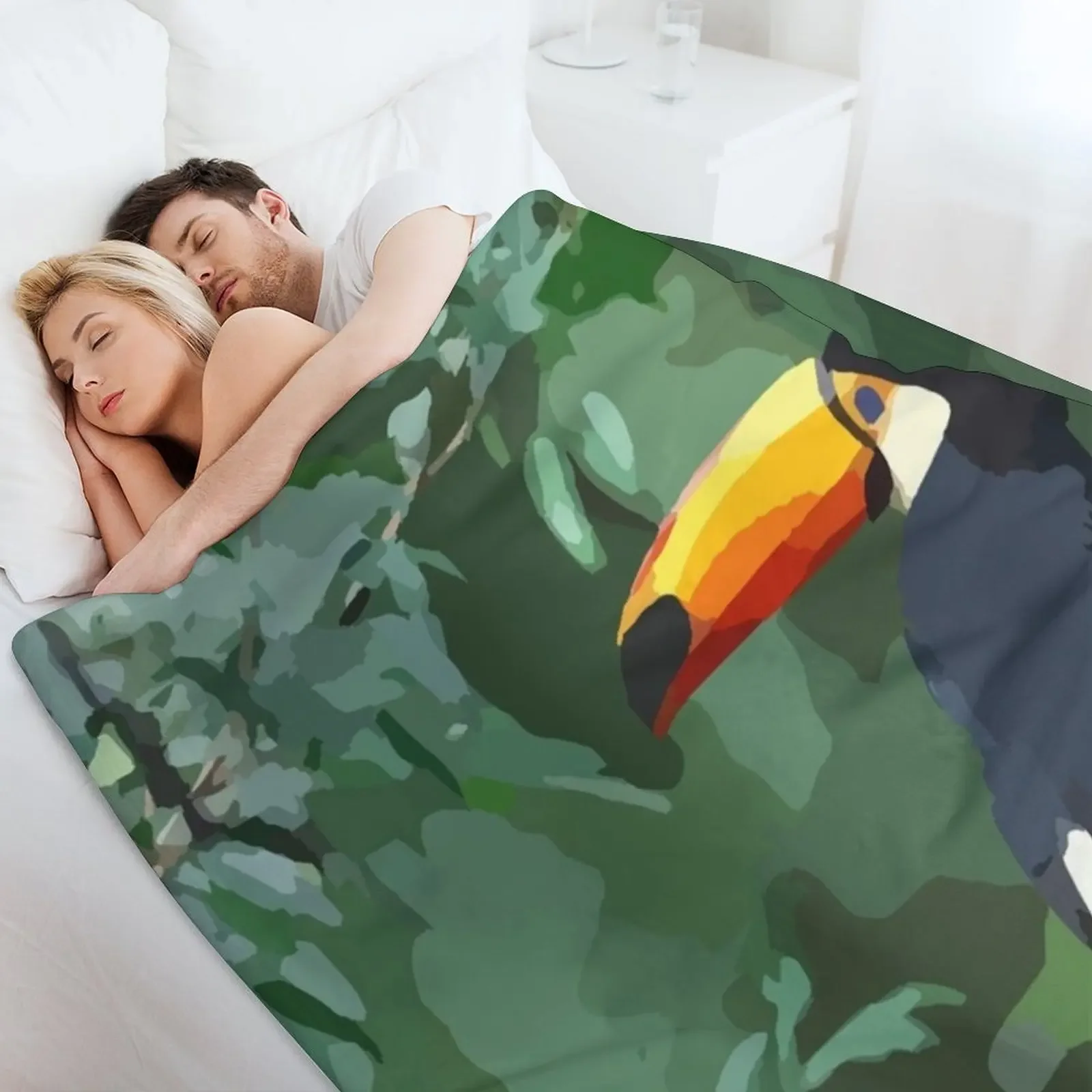 Птица с большим клювом Тукан тропическая птица Зазу пледы одеяла для ребенка