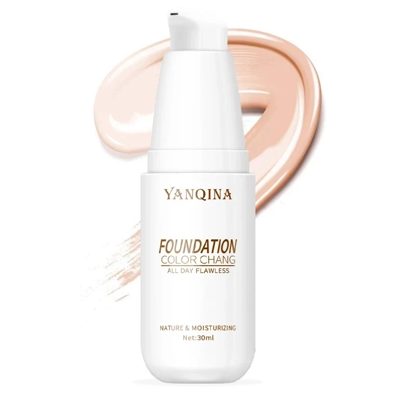 

30ml Temperature Change Foundation Skin Color Liquid Oil-control YANQINA Brightening Concealer Discolored Delicate Face Makeup