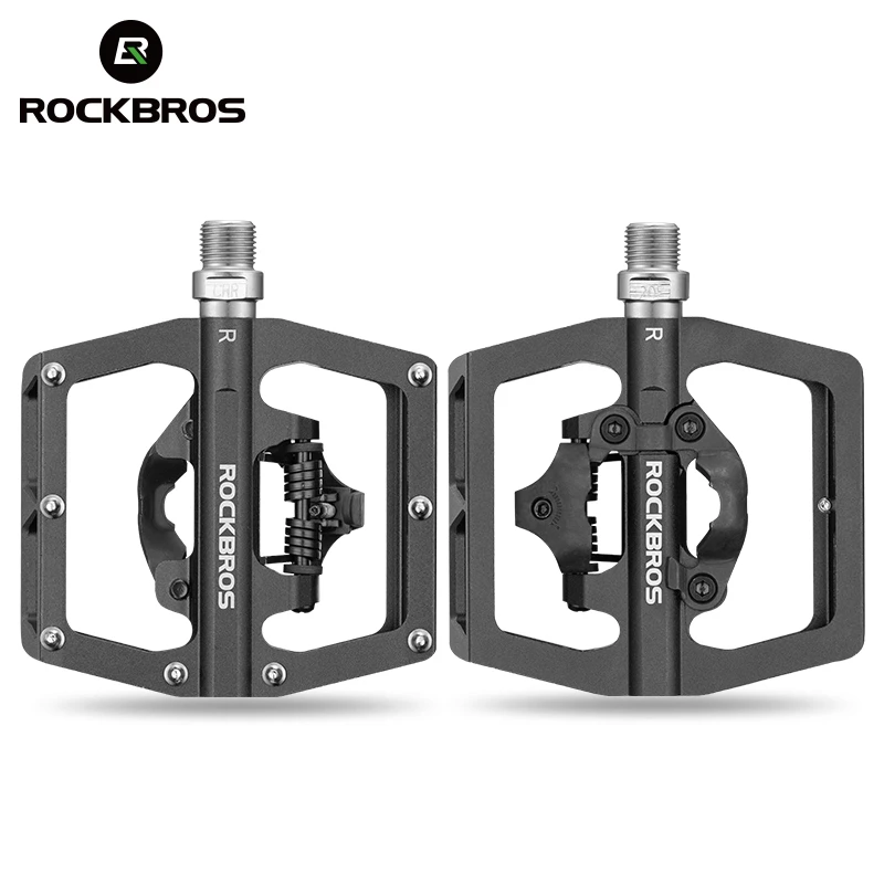 

Rockbros official MTB Pedal SPD Self-Locking Racing Pedales Structre Aluminum lock Pedals Sealed Bearing Bike SPD Pedal