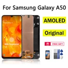 ЖК-дисплей AMOLED для Samsung Galaxy A50, сенсорный экран с дигитайзером и рамкой для Pantalla, Samsung A50, ЖК-экран, оригинал