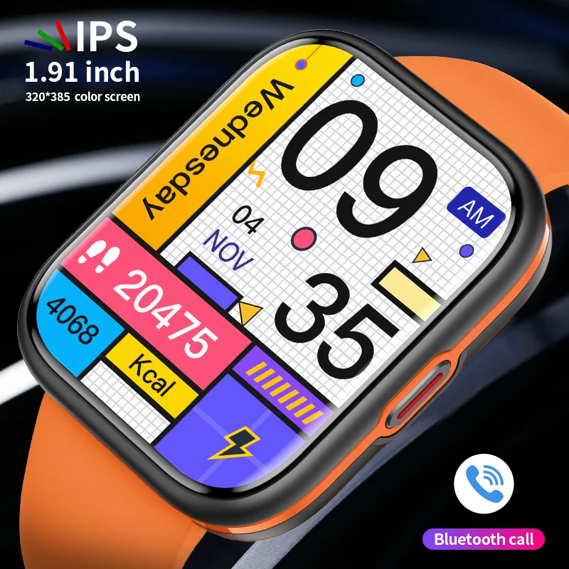 

Смарт-часы LIGE женские, экран 1,91 дюйма, AMOLED 320*385, Bluetooth, NFC, пульсометр, артериальное давление