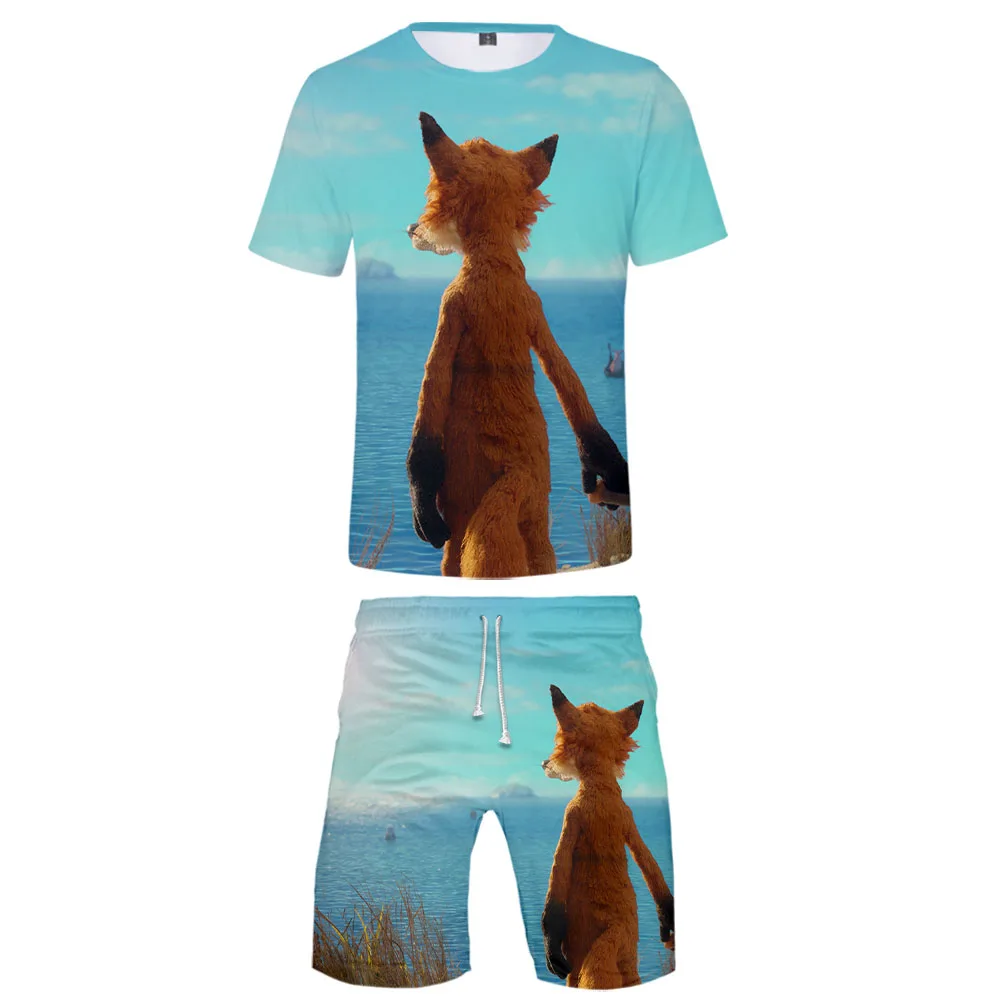 

2022 New Spring and Autumn Men and Women Trend Fashion Short-sleeved Suit Shirt 3D Printing Round Neck Casual Sports T-shirt