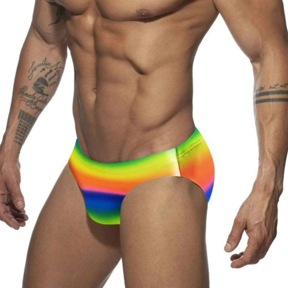 

Men's Sexy Simple Side Stripes Fashion Triangle Swimwear With Pad