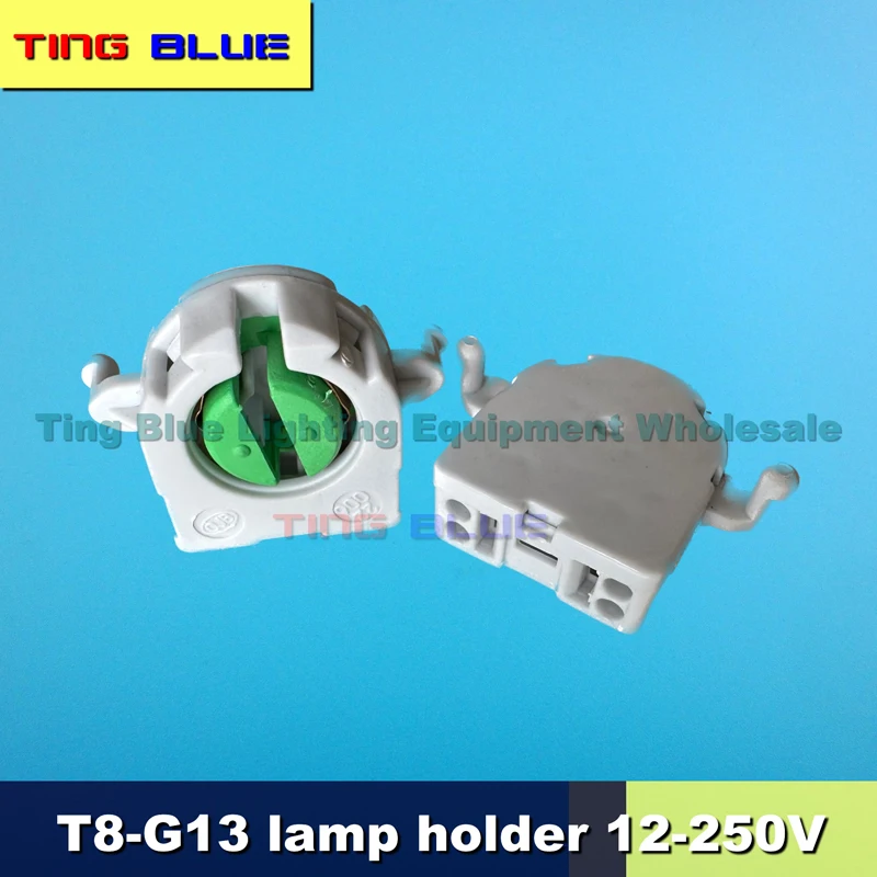 

(10pcs)T8-G13LED fluorescent tube Grille light foot lamp holder Advertising light box pin 12-250V(wide foot)