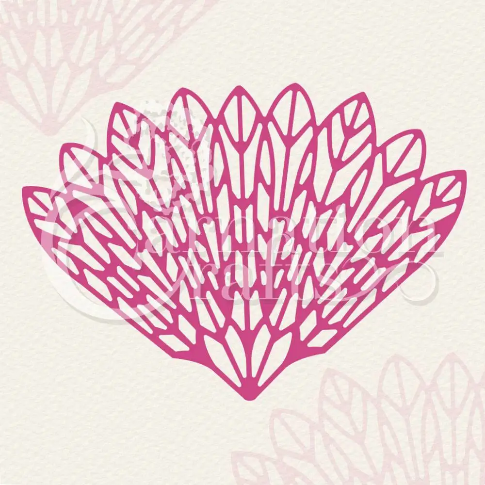 

2022 New Lightwork Feather Fan Cutting Dies Diy Scrapbooking Paper Greeting Cards Album Diary Craft Decoration Embossing Molds