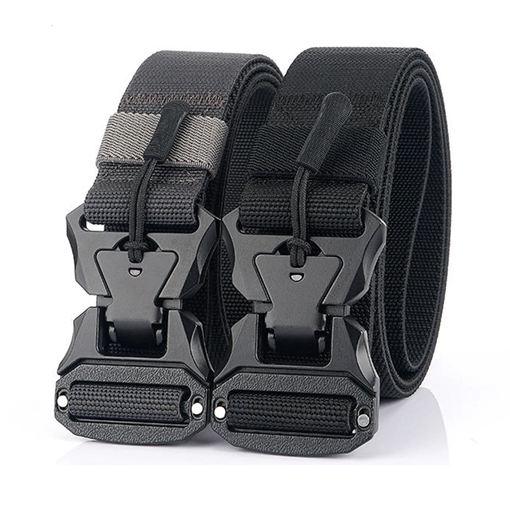 Men's Tactical Belt Heavy Duty Webbing Belt Adjustable Military Style Nylon Belts with Metal Buckle and Plastic Buckle