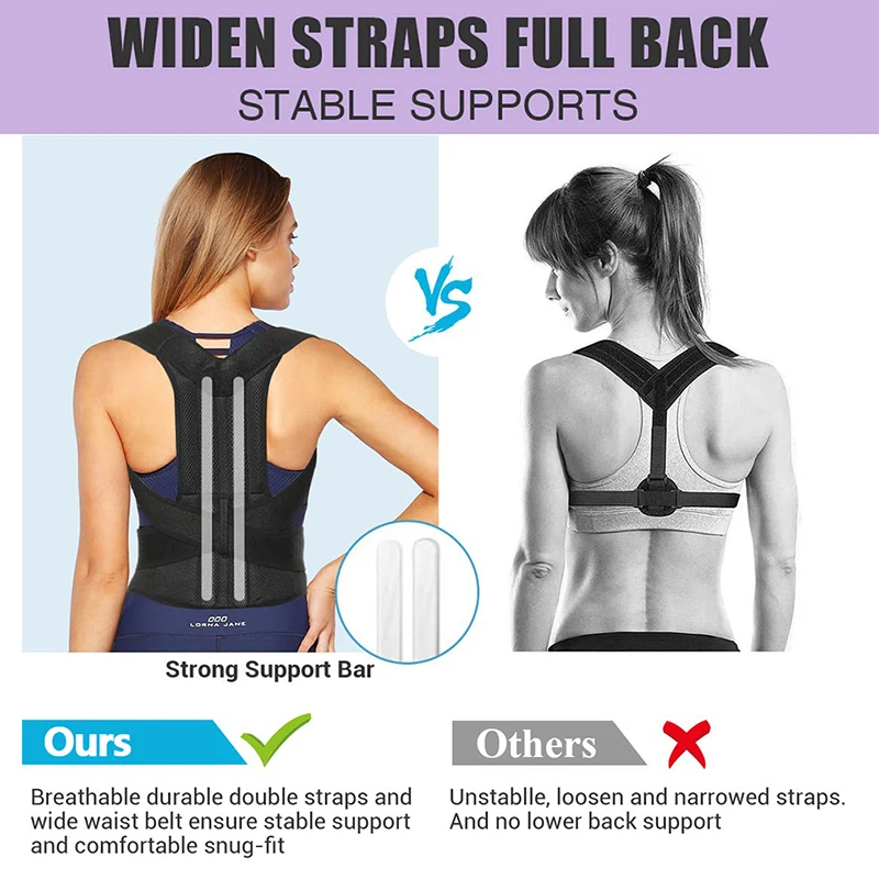 Back Brace Posture Corrector for Women and Men Adjustable Scoliosis Back Shaper for Waist and Shoulder Pain Lumbar Support Belt