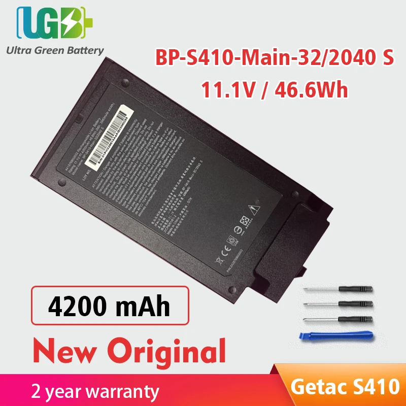 

UGB New Original BP-S410-2nd-32/2040 S BP-S410-Main-32/2040 S Battery For GETAC S410 semi-rugged notebook 11.1V 4200mAh 46.6Wh