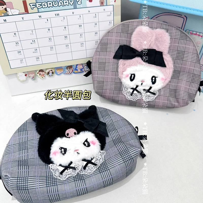 

Девочка Сердце Sanrioed Kulomi My Melody плюшевая Студенческая косметичка, милая вместительная мультяшная сумка для хранения