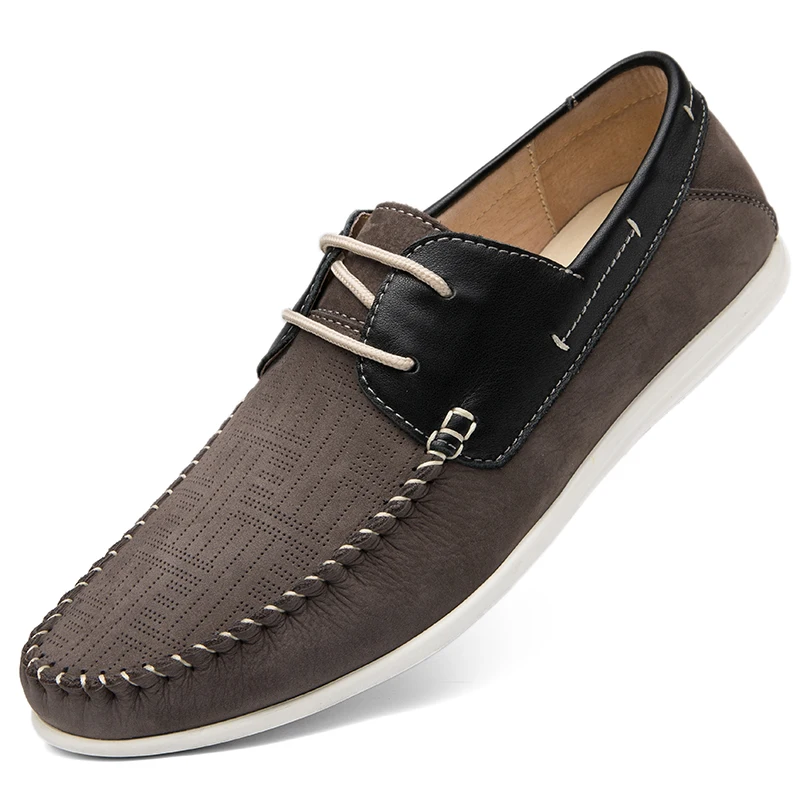 

Genuine Leather Loafers Men Classic Business Loafers Driving Shoes Vintage Designer Shoes Slip On Office Flats Men British style