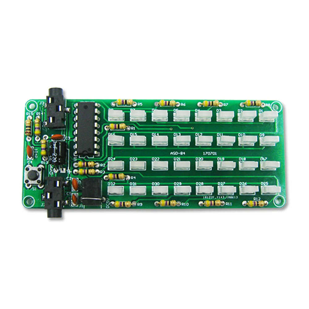 

Electronic DIY Kit Level Indicator ASD-84 Audio Spectrum 8x4 Voice Spectrum Lights Red+Blue Colorful Display DC 5V