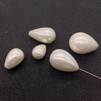 natural shell beads white drop shape loose beads for diy jewelry making bracelet necklace earrings shell bead charms accessories