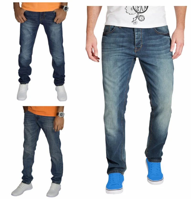Men's Jeans New Style Trousers Elastic Slim Denim Trousers European and American Fashion Trend
