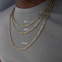 necklace plated figaro mens necklace mens curb chain hip hop gold filled plated