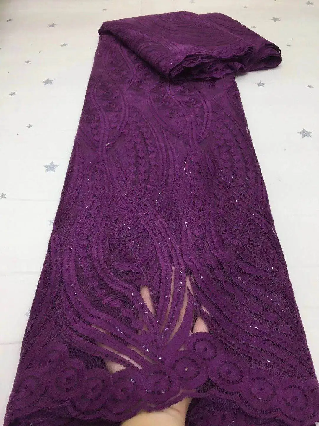 

2021 High Quality African Lace Fabric Embroidery French Mesh Milk Silk Lace Fabric With Sequins For Wedding Party Dress PXX21102