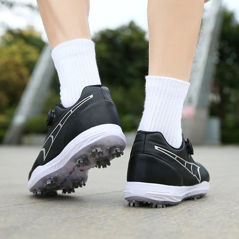 Professional Mens Golf Shoes Non-Slip Lightweight Grass Sneakers Outdoor Black White Golf Men's Shoes Waterproof Golf Shoes 2022