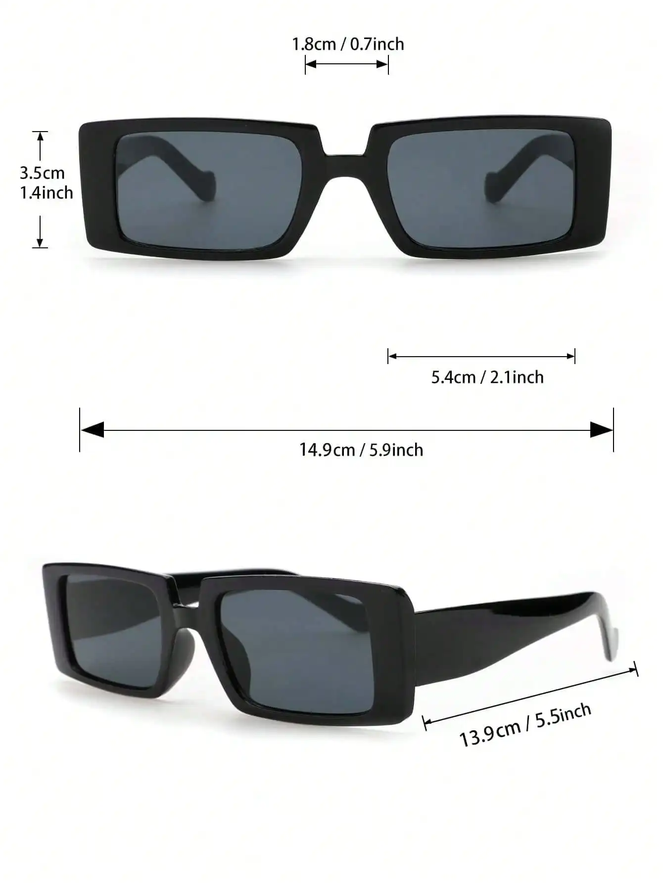 Винтажные Прямоугольные Солнцезащитные Очки Унисекс С Защитой UV400