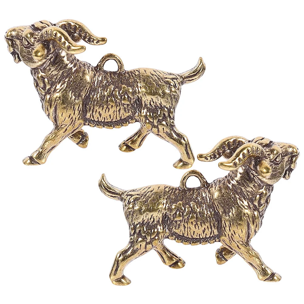 Sheep Ornament Brass Keychain Charm Goats DIY Pendant Decorative Supply Small Charms