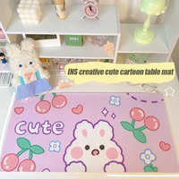 cartoon cherry bunny large mouse pad ins kawaii students keyboard mat gamer waterproof boys girls desktop mousepad table mat