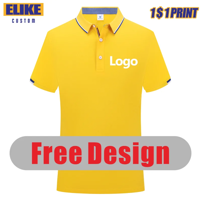 

ELIKE 12 Colors High-Quality Polo Shirt Custom Logo Print Personal Design Tops Embroidery Summer Men And Women Clothing S-6XL