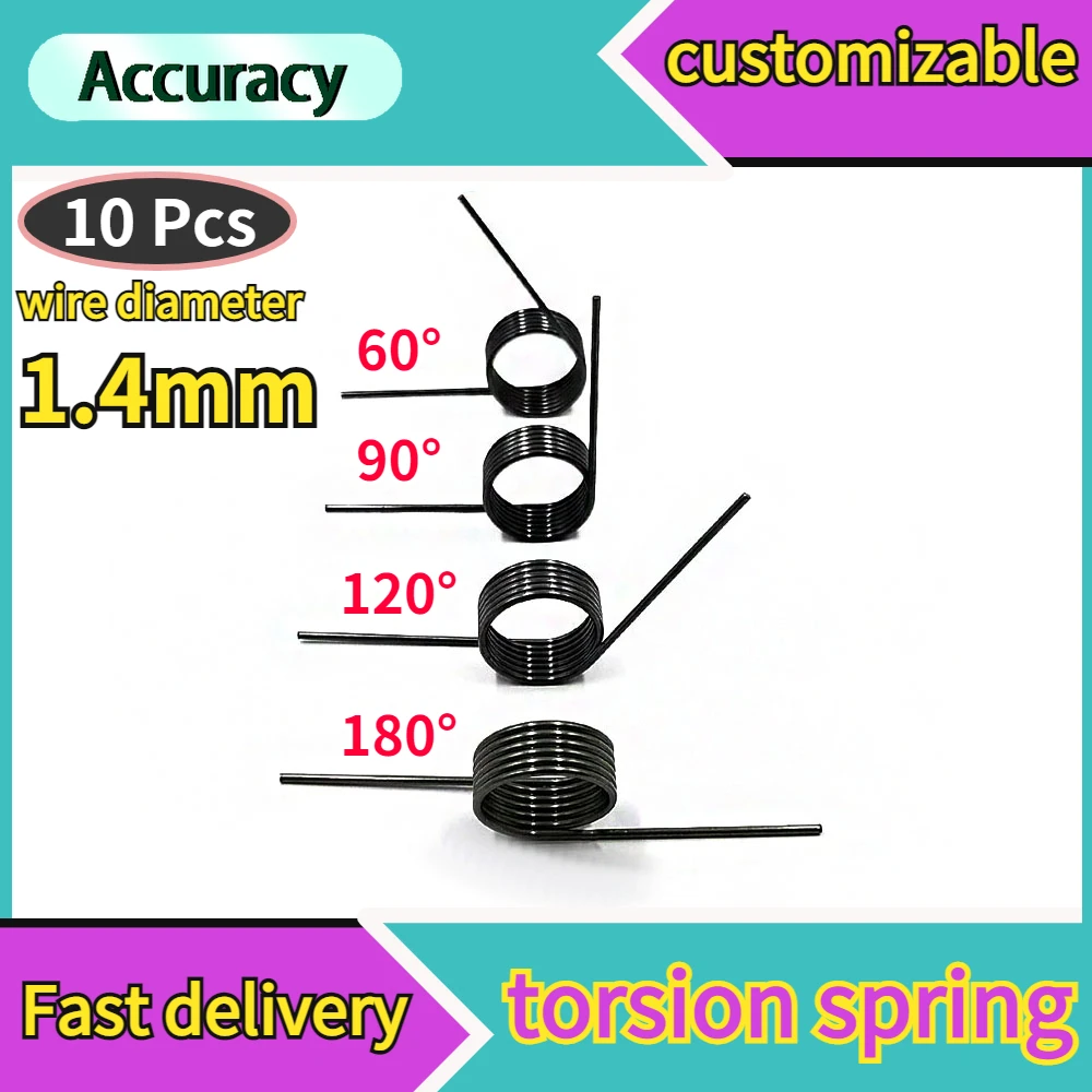 Wire Diameter 1.4mm 10 Pcs V-spring Torsion Small Torsion Spring Hairpin Spring 180/120/90/60 Degree Torsion Spring  Spring Clip