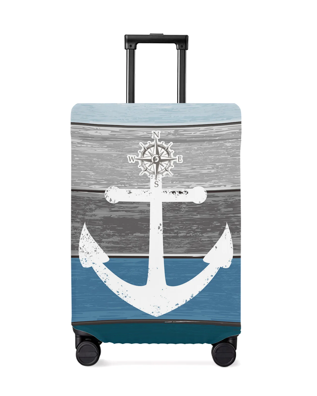 

Vintage Farm Barn Wood Grain Anchor Blue Travel Luggage Cover Elastic Baggage Cover Suitcase Case Dust Cover Travel Accessories