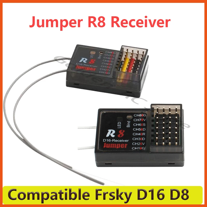 

Jumper R8 Receiver 16CH Sbus Compatible Frsky D16 D8 Jumper T16 T12 Mode Radio OpenTX for PIX PX4 Flight Control RC Drone