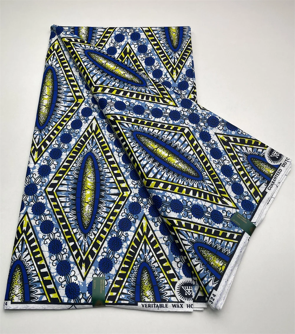 

6 Yards Comfortable and Breathable Printed Pattern Design African Super Dutch Wax Nigerian 100% Cotton Cloth ML30S21