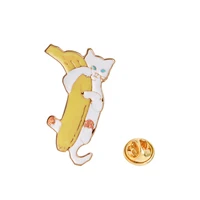 personality creative pose weird cute big lazy cat fashionable creative cartoon brooch lovely enamel badge clothing accessories