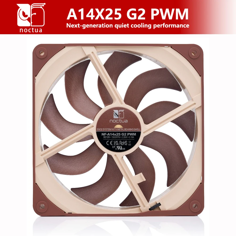 Фото Noctua NF-A14X25 G2 PWM SX2-PP Тихая производительность охлаждения нового поколения 140x140x25 мм Бесшумный вентилятор охлаждения Подшипник радиатора SSO2 №1