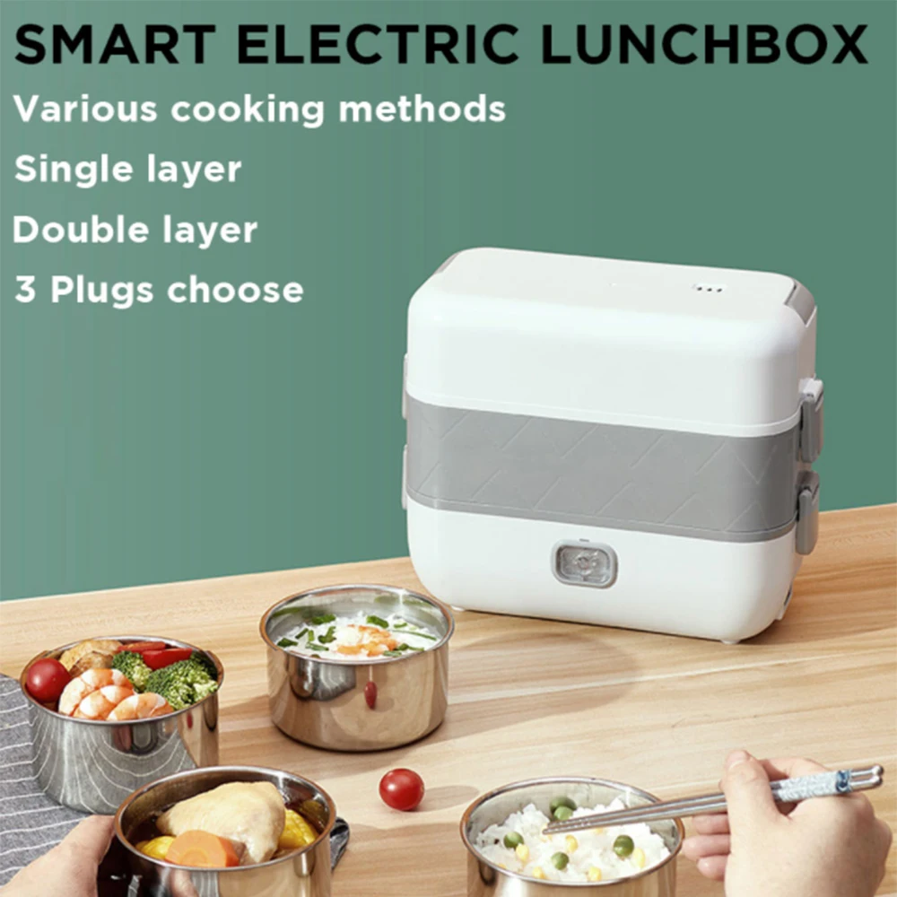 

110V/220V Portable Electric Heating Lunch Box Food Storage Container Home Car Truck Rice Box Food Warmer Dinnerware EU/US/UK