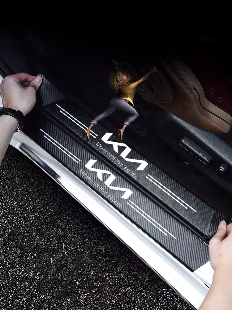 4 шт. защитные пороги из углеродного волокна для KIA EV6 Soul Seltos Sportage Niro Sorento Telluride Rio Forte