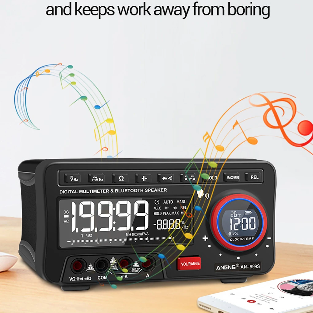 

ANENG-AN999S Pro Multimeter Temperature Voltage Current Tester Detector Voltmeter Ammeter Auto-ranging Music Player