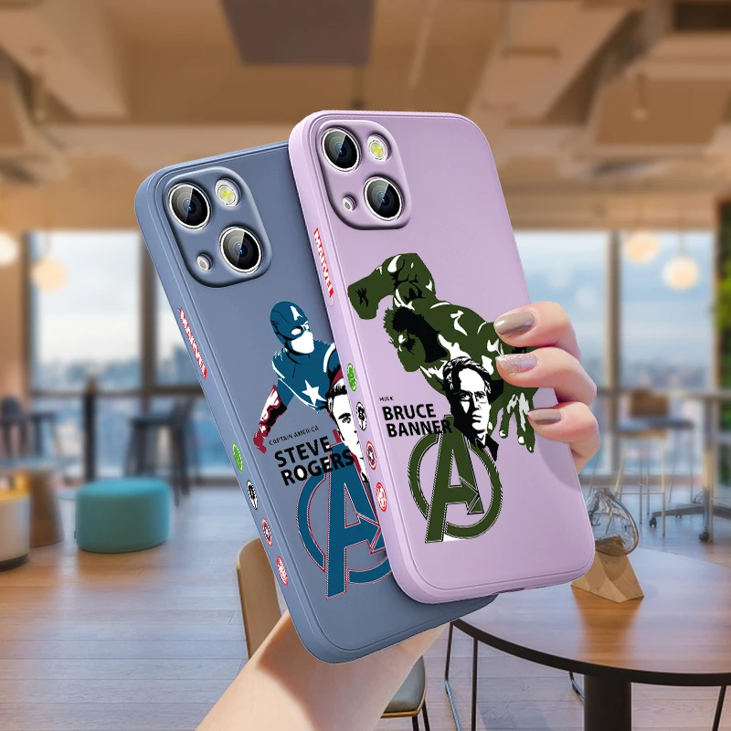 

Hero Avengers cool For Apple IPhone 13 12 Mini 11 Pro XS MAX XR X 8 7 6S SE Plus Liquid Left Silicone Gel Phone Case