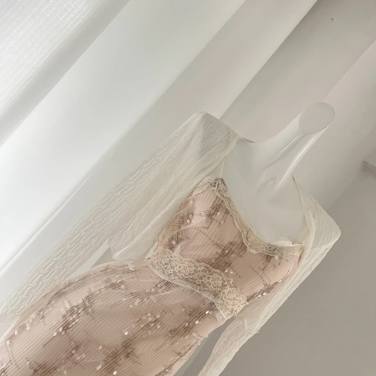 Женское Сетчатое платье с блестками Элегантное Длинное без рукавов открытыми