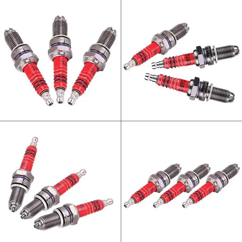 3Pcs Spark Plug A7tc Triple Electrode For Gy6 50 Cc 70Cc 90 110Cc 125 150Cc &amp D8tc 3 Racing Sp |