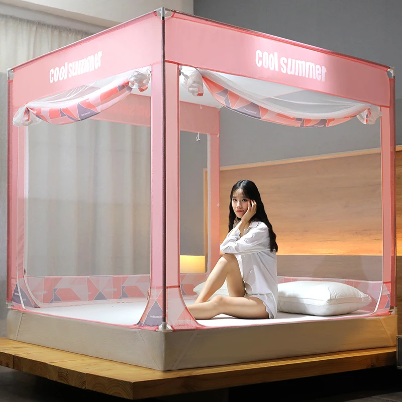 Queen Mosquito Nets Canopy Bed Curtain Baby Decoration Mesh Bed Canopy Foldable Moustiquaire Bedroom Furniture