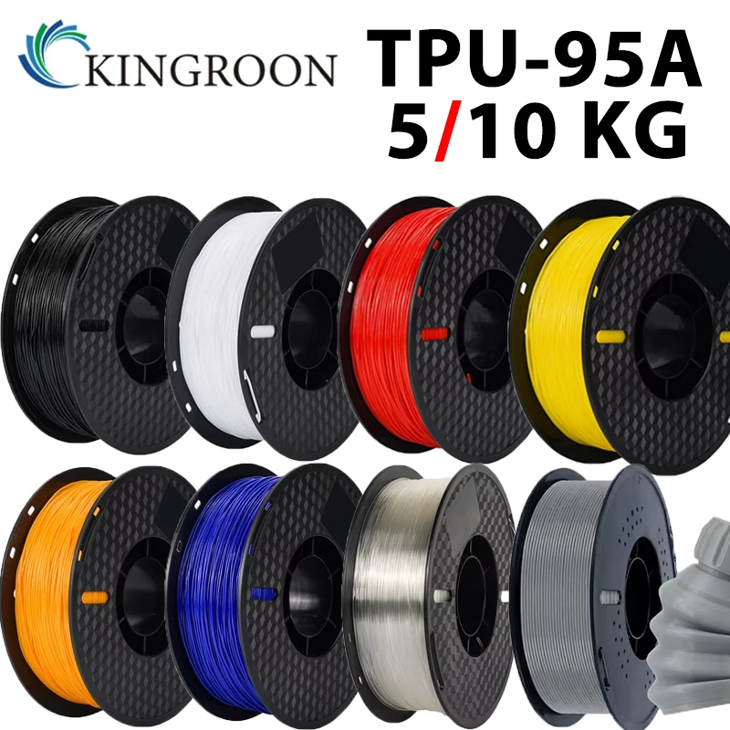 Фото Филамент KINGROON 5/10 кг TPU 95A для 3D-принтеров, пластик 1,75 мм, FDM TPU филамент для 3D-принтеров ﻿ №1