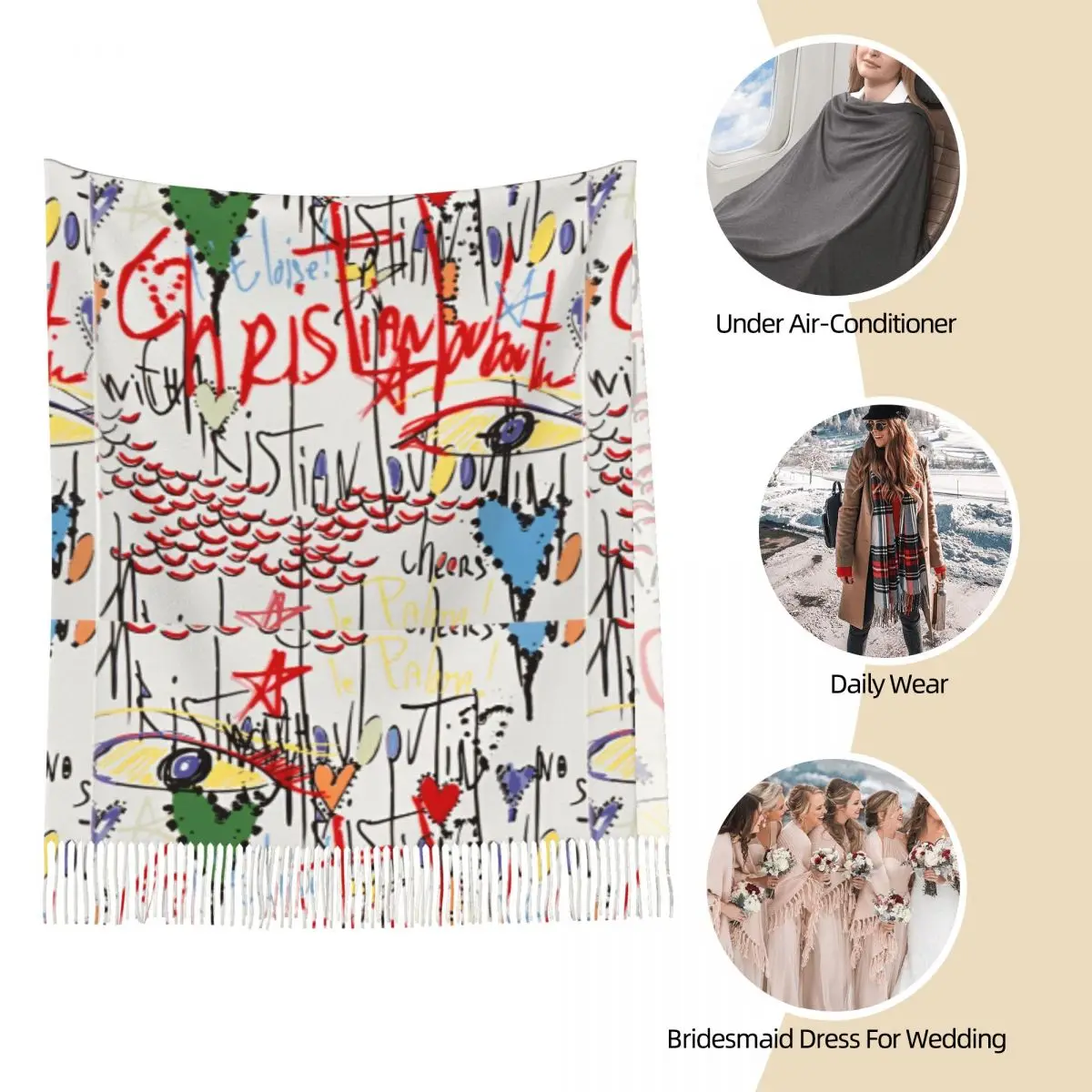 Кристианский шарф на высоком каблуке для женщин зима-осень шали из пашмины и