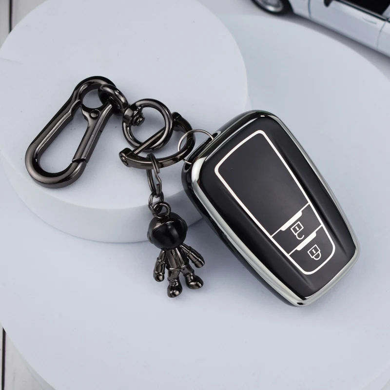 Fashion TPU Car Key Case Full Cover Shell For Toyota CHR C-HR RAV4 Land Cruiser Prius Camry Corolla Prado Keychain Accessories images - 6