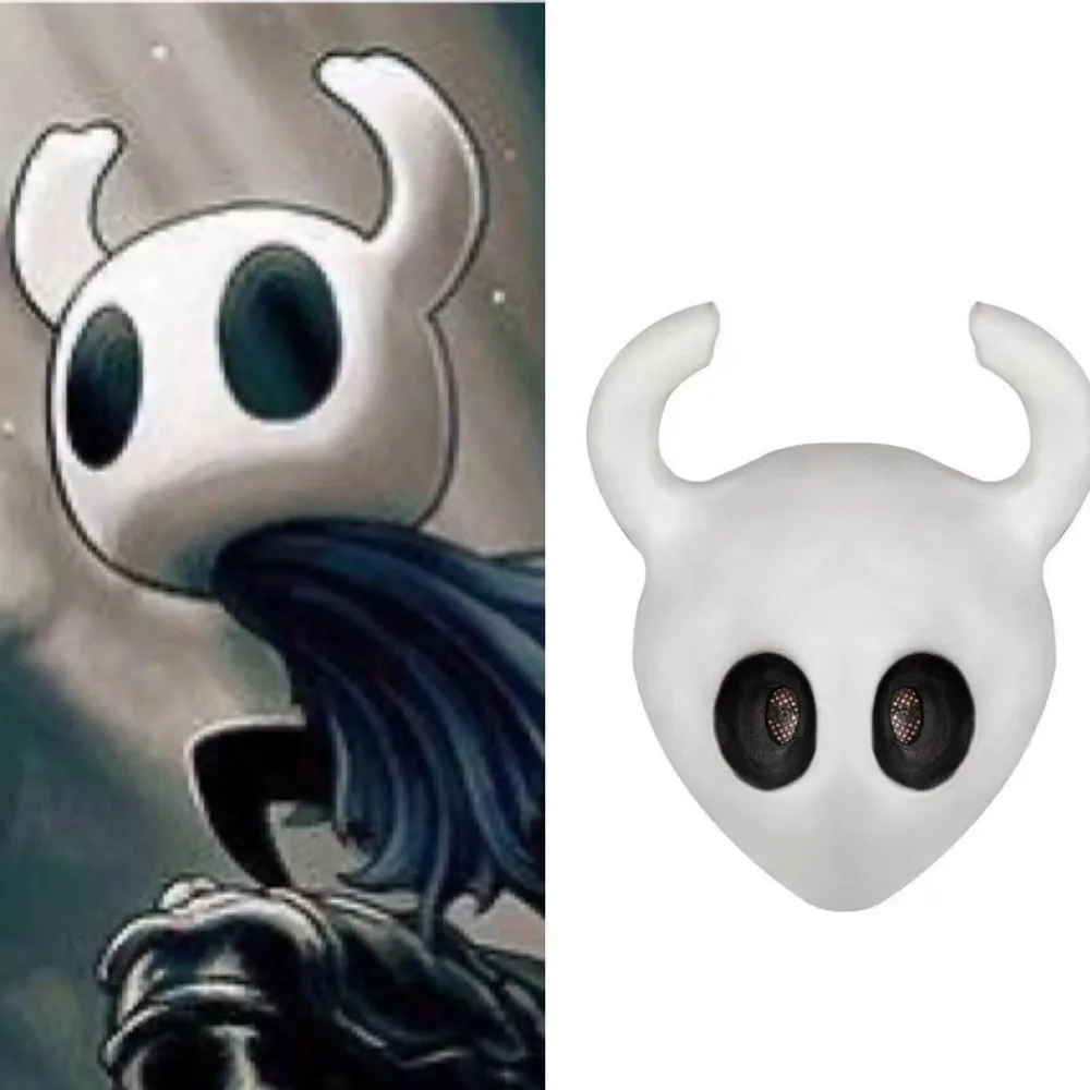 Hollow Knight Mask Cosplay Game Role Latex Helmet Full Face Headwear Halloween Masquerade Party Accessory Costume Prop Gift