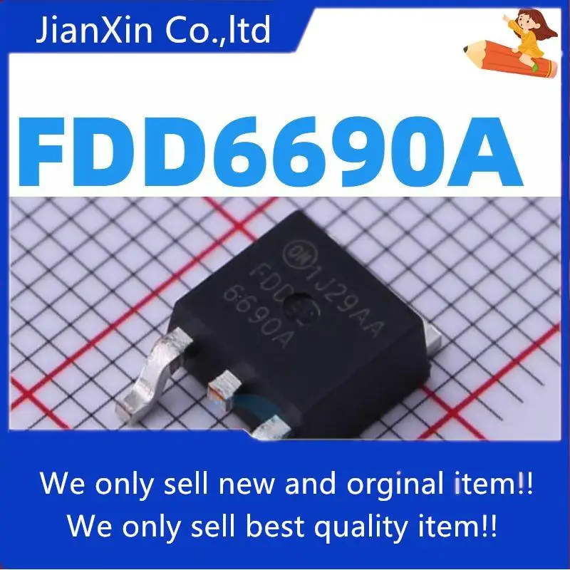 

10 шт. 100% оригинальный новый FDD6690A SMD TO-252 MOS FET N-channel 30V 46A