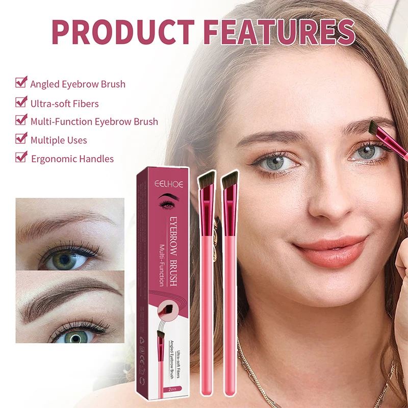 

2pcs/set Multifunctional Wild Eyebrow Brush Eyeliner Hairline Filling Shaping Brush Three-dimensional Concealer Makeup Brush